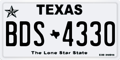 TX license plate BDS4330