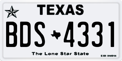 TX license plate BDS4331