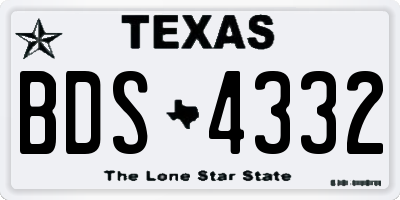 TX license plate BDS4332