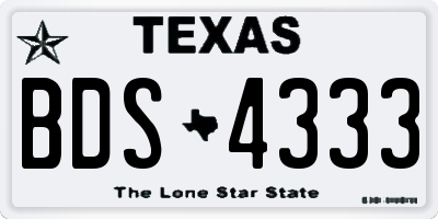 TX license plate BDS4333