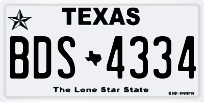 TX license plate BDS4334