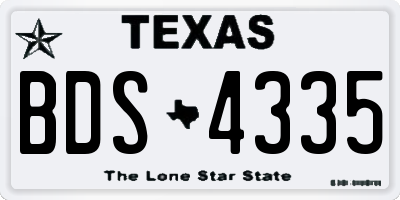 TX license plate BDS4335