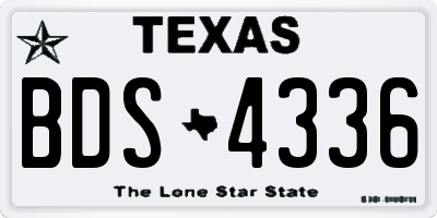 TX license plate BDS4336