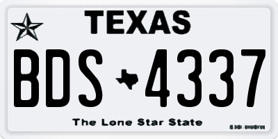 TX license plate BDS4337