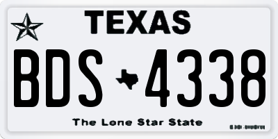 TX license plate BDS4338