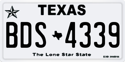 TX license plate BDS4339