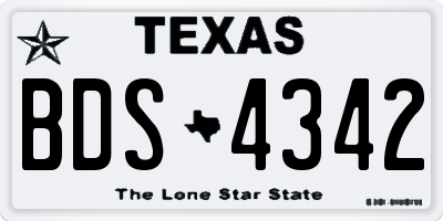 TX license plate BDS4342