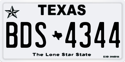 TX license plate BDS4344