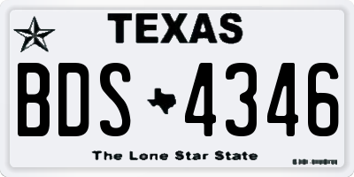 TX license plate BDS4346