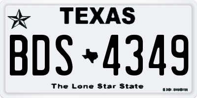 TX license plate BDS4349