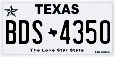 TX license plate BDS4350