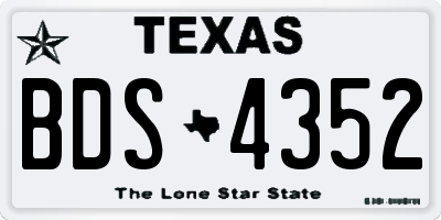 TX license plate BDS4352