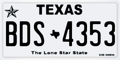 TX license plate BDS4353