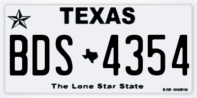 TX license plate BDS4354