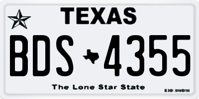 TX license plate BDS4355