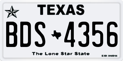 TX license plate BDS4356