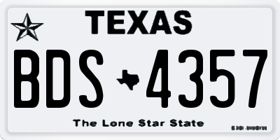 TX license plate BDS4357