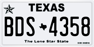 TX license plate BDS4358