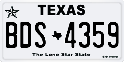 TX license plate BDS4359