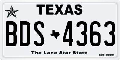 TX license plate BDS4363