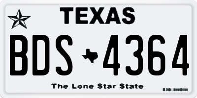 TX license plate BDS4364