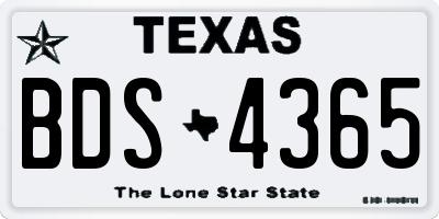 TX license plate BDS4365