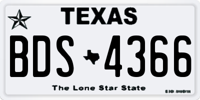 TX license plate BDS4366