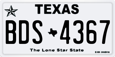 TX license plate BDS4367