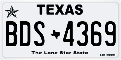 TX license plate BDS4369