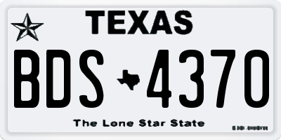 TX license plate BDS4370