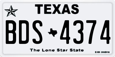 TX license plate BDS4374