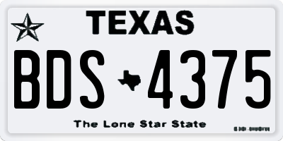 TX license plate BDS4375