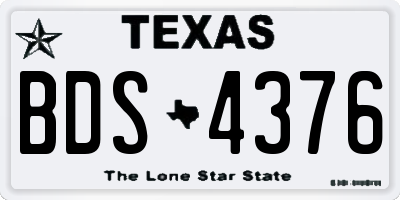 TX license plate BDS4376