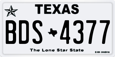 TX license plate BDS4377