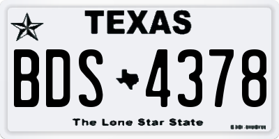 TX license plate BDS4378