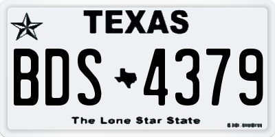 TX license plate BDS4379