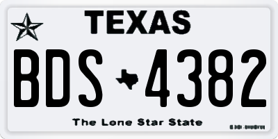 TX license plate BDS4382