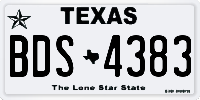 TX license plate BDS4383