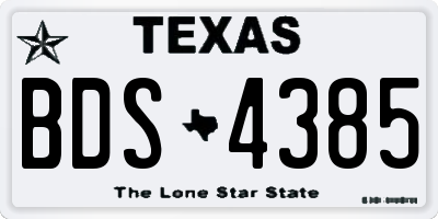 TX license plate BDS4385
