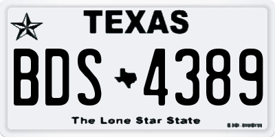 TX license plate BDS4389