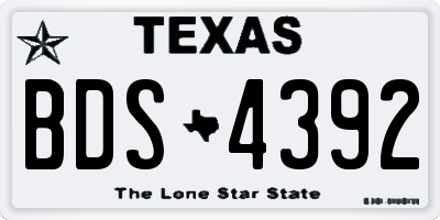 TX license plate BDS4392