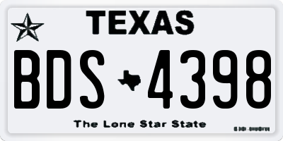 TX license plate BDS4398