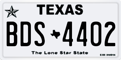 TX license plate BDS4402