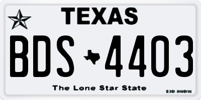 TX license plate BDS4403