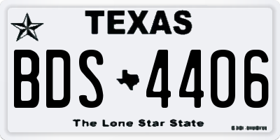 TX license plate BDS4406