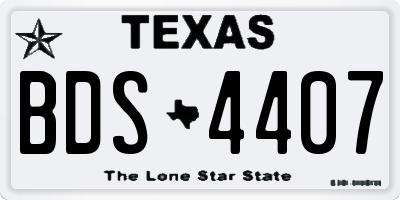 TX license plate BDS4407