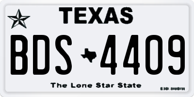 TX license plate BDS4409