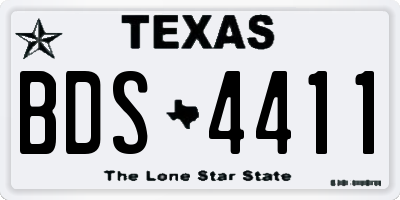 TX license plate BDS4411