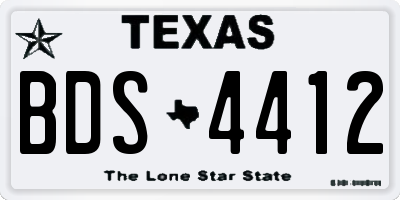 TX license plate BDS4412