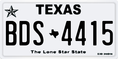 TX license plate BDS4415